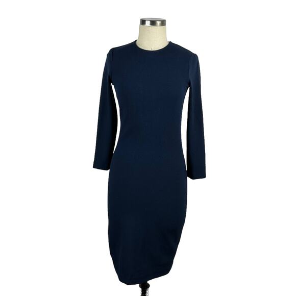 VINCE Deep Navy Blue Midi Dress Women's Size XS Classic Sheath Style Career - Picture 1 of 6